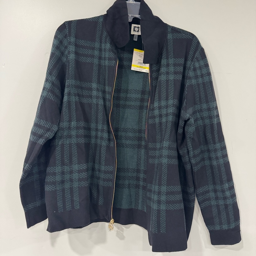 NWT Anne Klein Dark Green and Black Jacket Size Medium